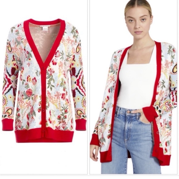 alice and olivia bradford intarsia grandpa cardigan - Picture 3 of 11